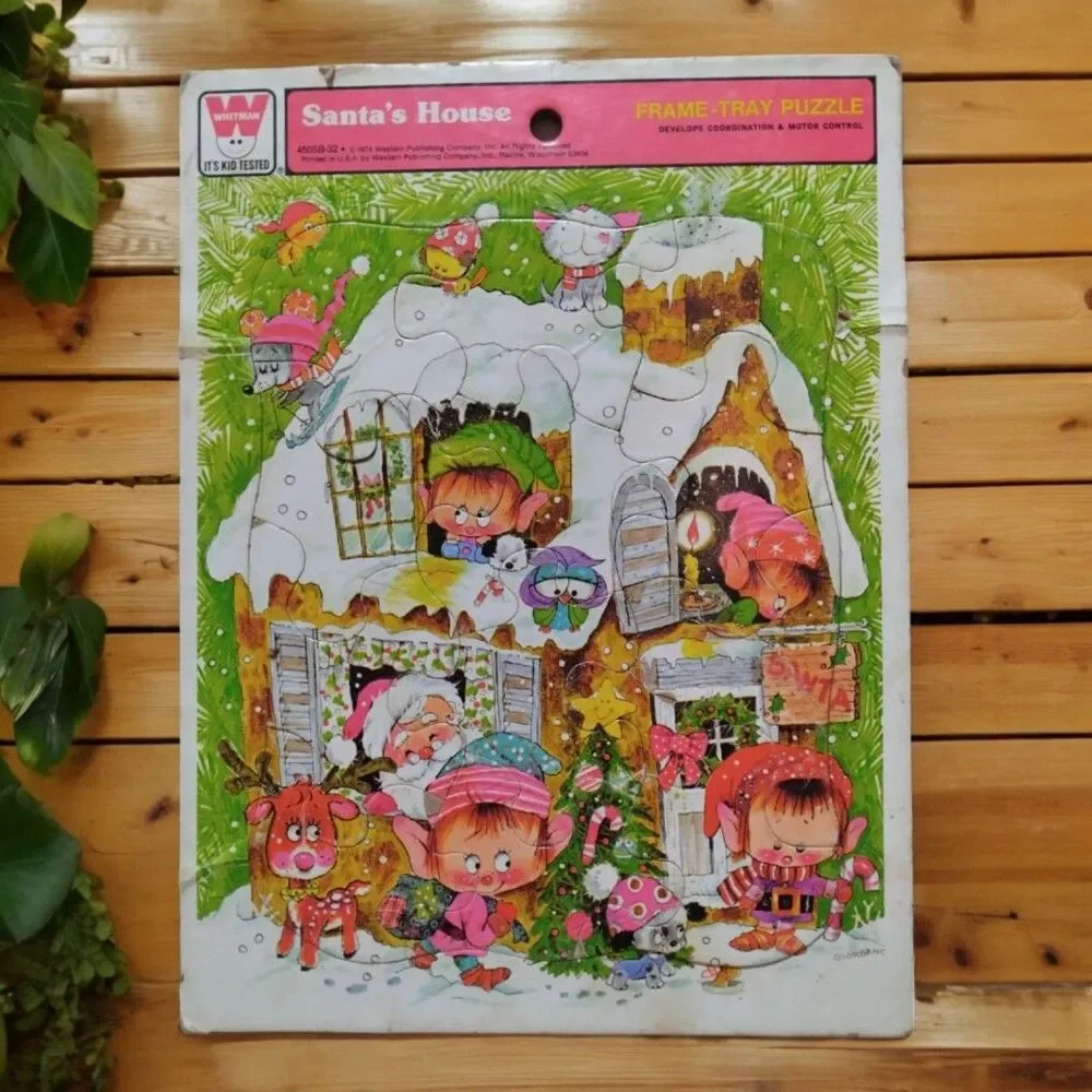 Whitman Santa's House 1974 Frame Tray Puzzle 4505 11